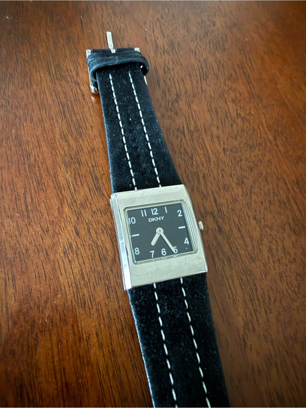 DKNY Women’s Black Leather Strap Square Watch